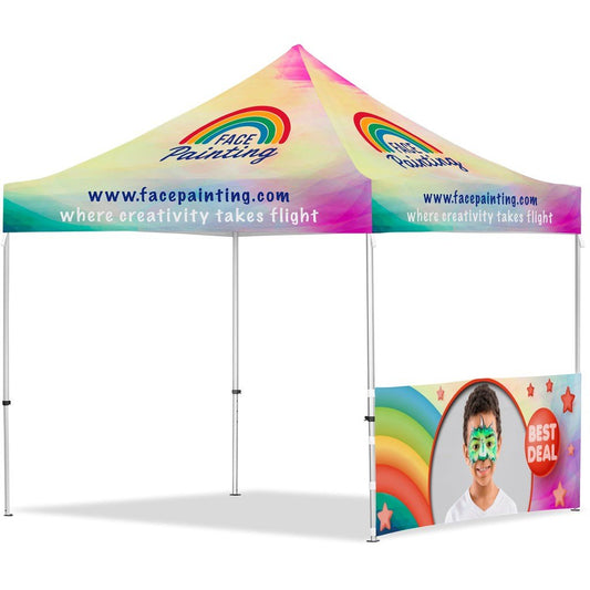 Coated Steel Sublimated Gazebo 3m x 3m - 1 Half - Wall Skin - Brand your company Logo! Get a quote - Promo Lingo