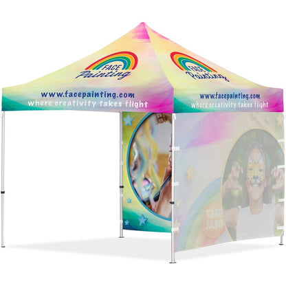 Coated Steel Sublimated Gazebo 3m x 3m - 2 Full - Wall Skins - Brand your company Logo! Get a quote - Promo Lingo