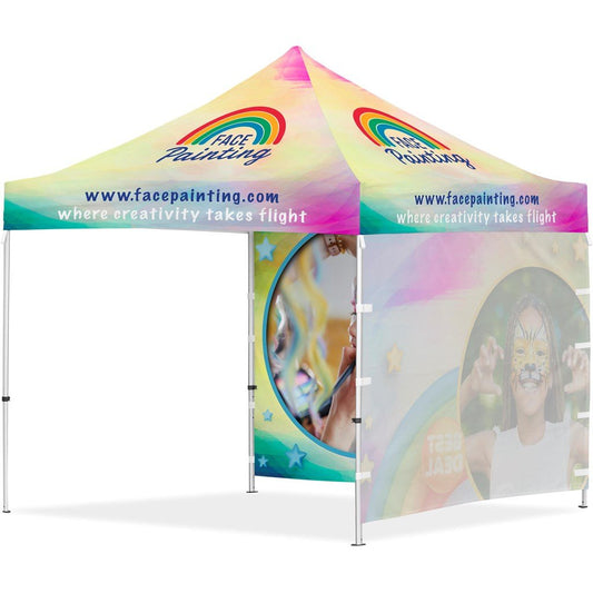 Coated Steel Sublimated Gazebo 3m x 3m - 2 Full - Wall Skins - Brand your company Logo! Get a quote - Promo Lingo
