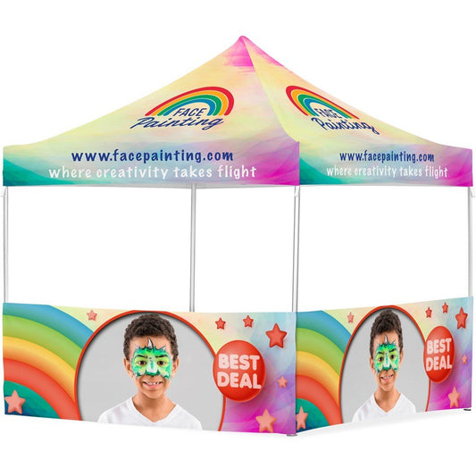 Coated Steel Sublimated Gazebo 3m x 3m - 2 Half - Wall Skins - Brand your company Logo! Get a quote - Promo Lingo