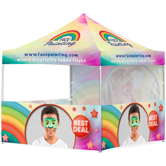 Coated Steel Sublimated Gazebo 3m x 3m - 3 Half - Wall Skins - 1 Full - Wall Skin - Brand your company Logo! Get a quote - Promo Lingo