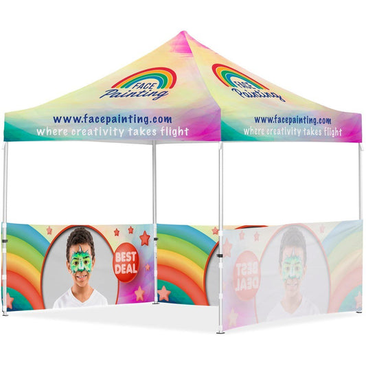 Coated Steel Sublimated Gazebo 3m x 3m - 3 Half - Wall Skins - Brand your company Logo! Get a quote - Promo Lingo