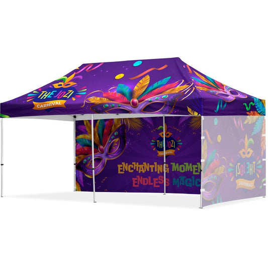 Coated Steel Sublimated Gazebo 6m x 3m - 1 Long Full - Wall Skin - 1 Short Full - Wall Skin - Brand your company Logo! Get a quote - Promo Lingo