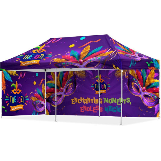 Coated Steel Sublimated Gazebo 6m x 3m - 1 Long Full - Wall Skin - 1 Short Full - Wall Skin - Brand your company Logo! Get a quote - Promo Lingo
