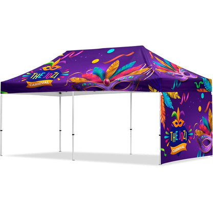 Coated Steel Sublimated Gazebo 6m x 3m - 1 Short Full - Wall Skin - Brand your company Logo! Get a quote - Promo Lingo