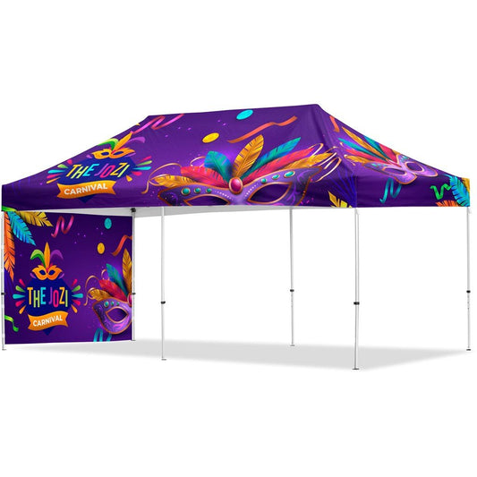 Coated Steel Sublimated Gazebo 6m x 3m - 1 Short Full - Wall Skin - Brand your company Logo! Get a quote - Promo Lingo