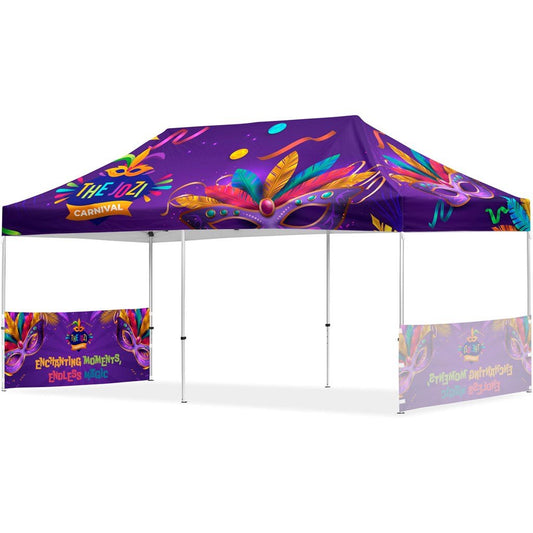 Coated Steel Sublimated Gazebo 6m x 3m - 2 Short Half - Wall Skins - Brand your company Logo! Get a quote - Promo Lingo