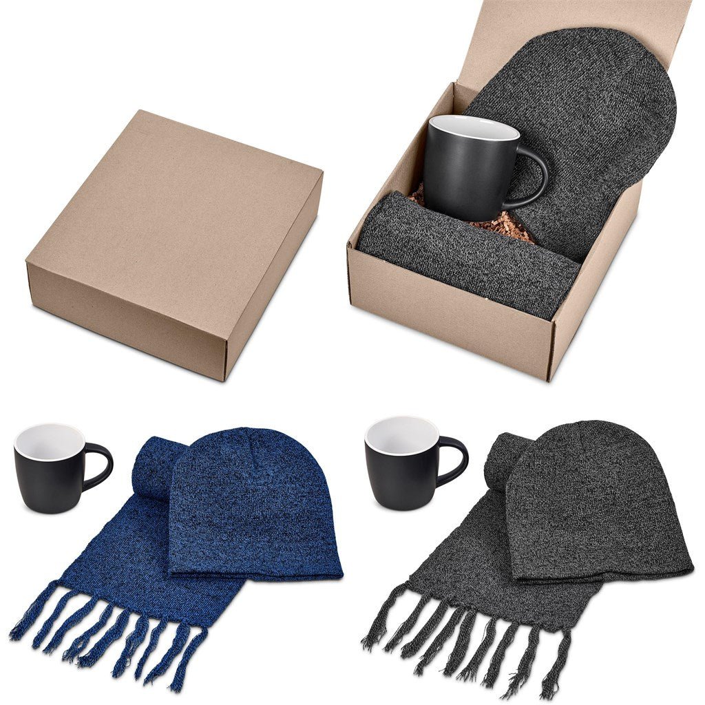 Cozy New Hampshire Winter Gift Set with Mug and Scarf - Brand your company Logo! Get a quote - Promo Lingo