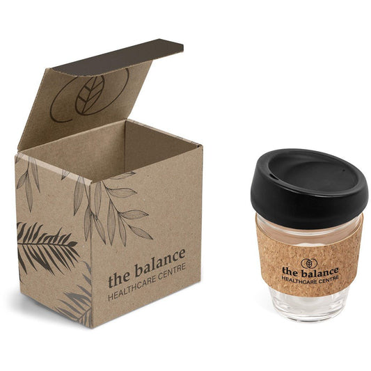 Custom Kork Kup in Bianca Gift Box for Memorable Occasions - Brand your company Logo! Get a quote - Promo Lingo