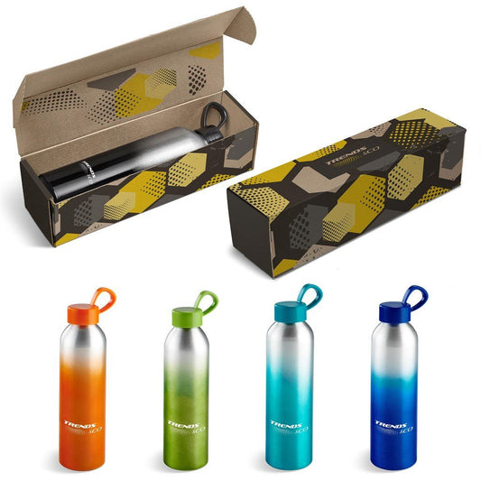 Customizable Aluminum Island Bottle in Bianca Gift Box for Brand Promotions - Brand your company Logo! Get a quote - Promo Lingo