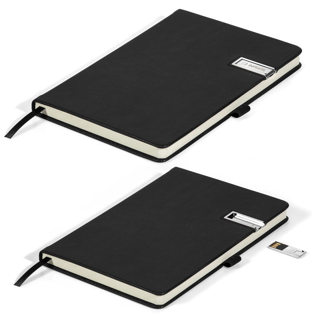 Cypher A5 Hard Cover Flash Drive Notebook - 8GB - Brand your company Logo! Get a quote - Promo Lingo