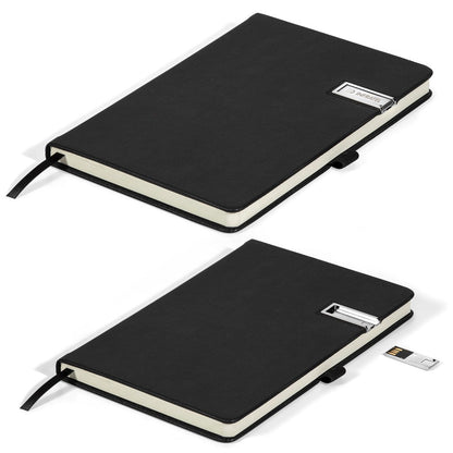 Cypher A5 Hard Cover Flash Drive Notebook - 8GB - Brand your company Logo! Get a quote - Promo Lingo