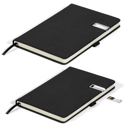 Cypher A5 Hard Cover Flash Drive Notebook - 8GB - Brand your company Logo! Get a quote - Promo Lingo