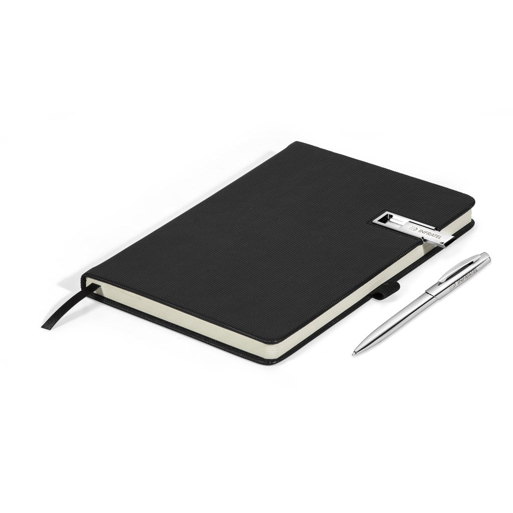 Cypher A5 Hard Cover Flash Drive Notebook - 8GB - Brand your company Logo! Get a quote - Promo Lingo