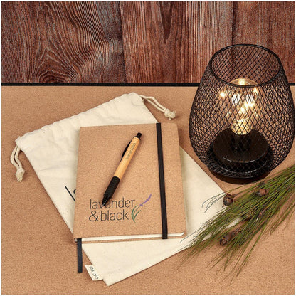 Eco - Friendly Okiyo Noto Cork & Bamboo Notebook & Pen Set - Brand your company Logo! Get a quote - Promo Lingo