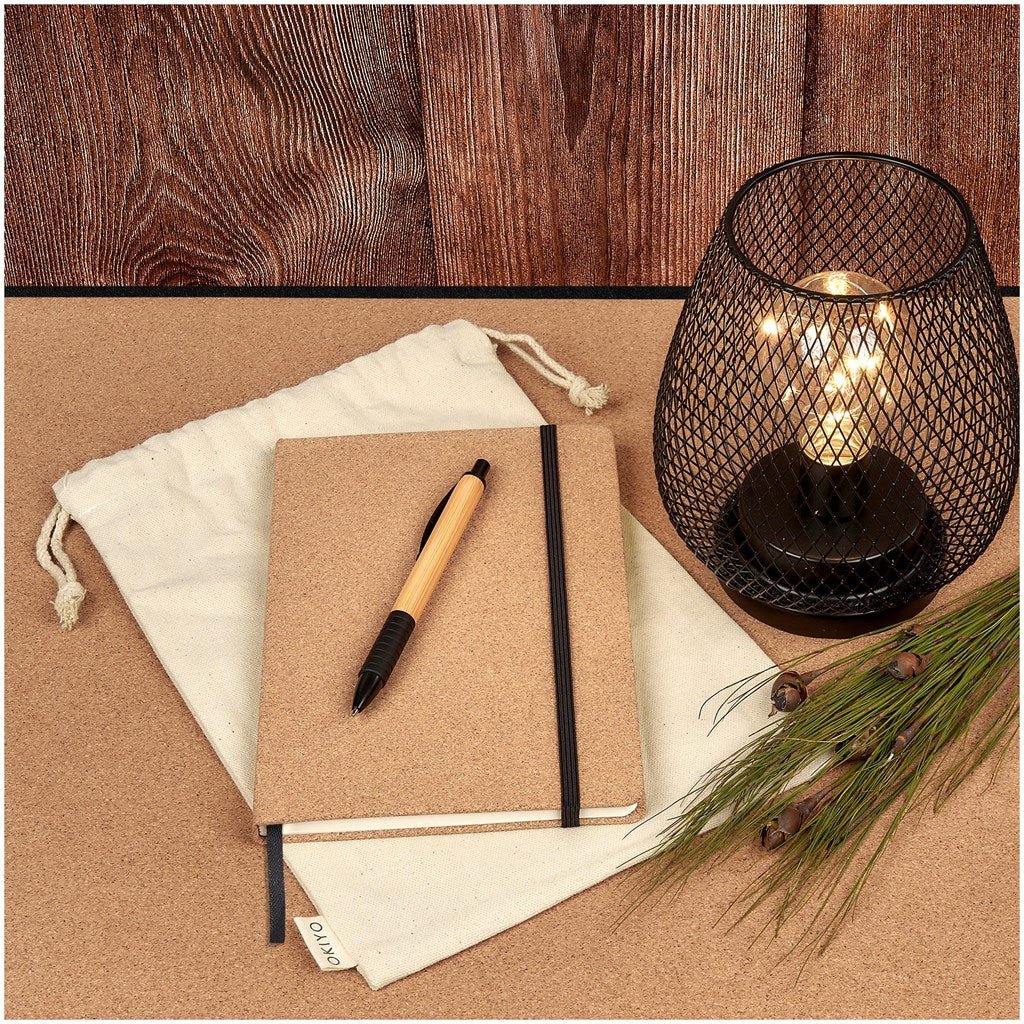 Eco - Friendly Okiyo Noto Cork & Bamboo Notebook & Pen Set - Brand your company Logo! Get a quote - Promo Lingo
