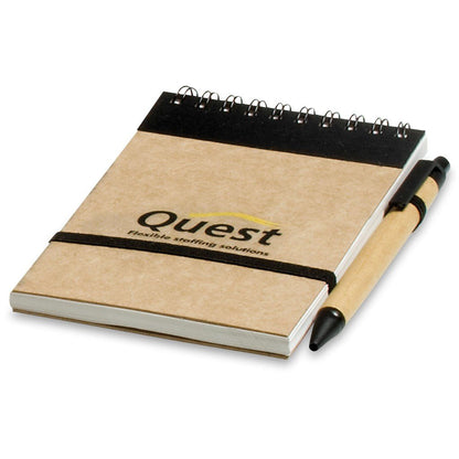 Eco - Logical A6 Notebook & Pen - Brand your company Logo! Get a quote - Promo Lingo