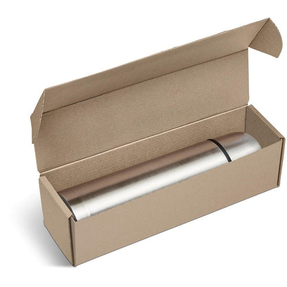 Elegant Stainless Steel Flask in Bianca Custom Gift Box - Brand your company Logo! Get a quote - Promo Lingo