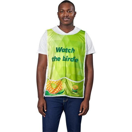 Hoppla Jackal Polyester Caddy Bib with PVC Name Sleeve - Brand your company Logo! Get a quote - Promo Lingo