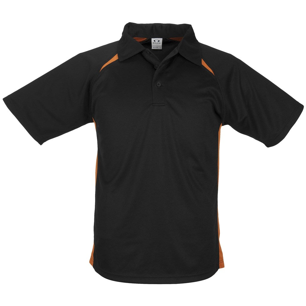 Kids Splice Golf Shirt - Black Orange - Brand your company Logo! Get a quote - Promo Lingo