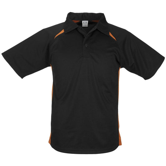 Kids Splice Golf Shirt - Black Orange - Brand your company Logo! Get a quote - Promo Lingo