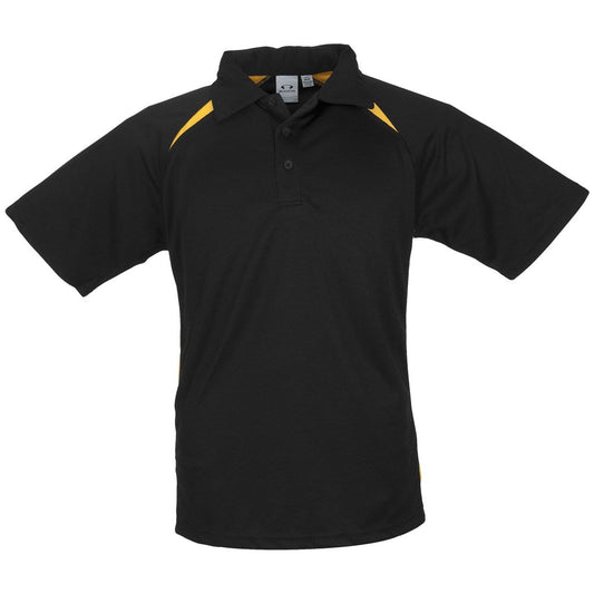 Kids Splice Golf Shirt - Black Yellow - Brand your company Logo! Get a quote - Promo Lingo