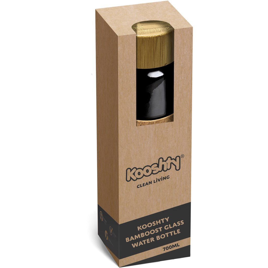 Kooshty Bamboost Glass Water Bottle - Eco - Friendly 700ml - Brand your company Logo! Get a quote - Promo Lingo