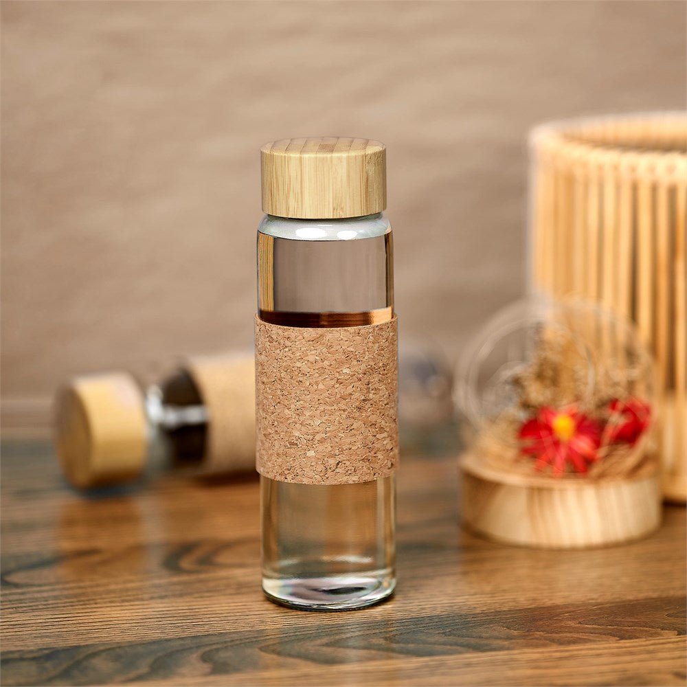Kooshty Bamboost Glass Water Bottle - Eco - Friendly 700ml - Brand your company Logo! Get a quote - Promo Lingo