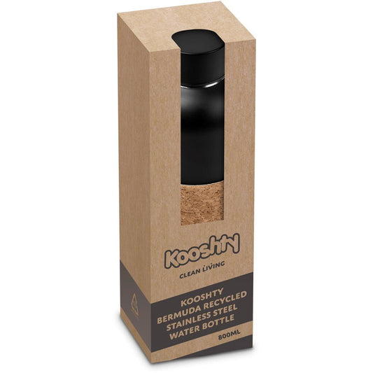 Kooshty Bermuda Kork 800ml Recycled Steel Bottle - Eco Chic - Brand your company Logo! Get a quote - Promo Lingo
