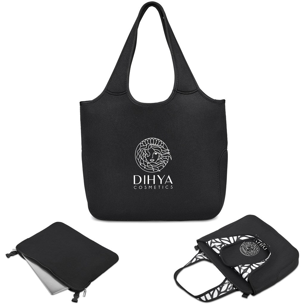 Kooshty Floria Neoprene Laptop Bag with Botanical Print - Brand your company Logo! Get a quote - Promo Lingo