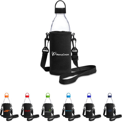 Kooshty Hands - Free Glass Water Bottle – 850ml with Sleeve - Brand your company Logo! Get a quote - Promo Lingo