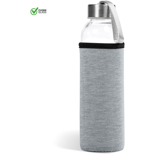 Kooshty Larney Glass Water Bottle - 500ml with Neoprene Sleeve - Brand your company Logo! Get a quote - Promo Lingo