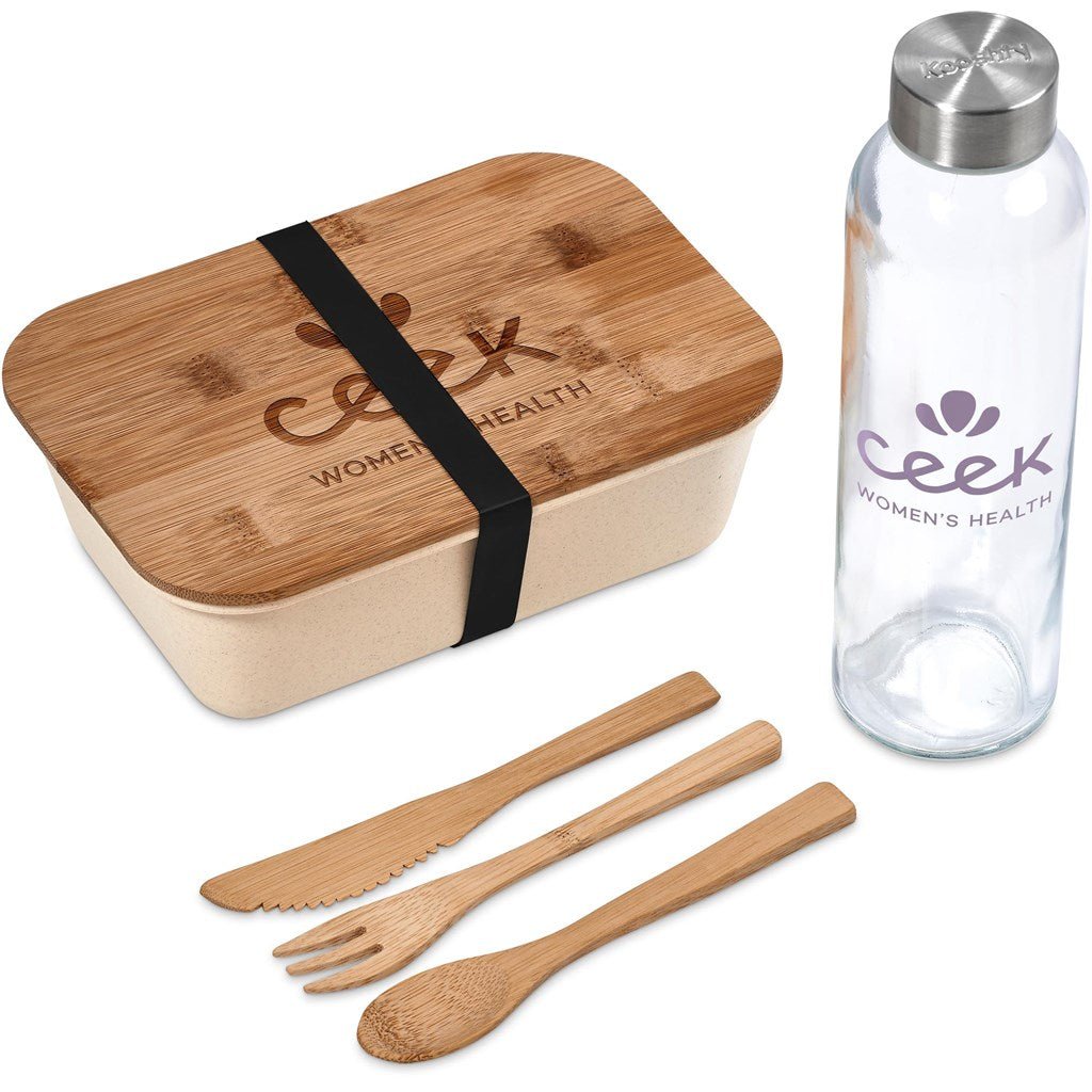 Kooshty Maya Gift Set: Eco - Friendly Lunch and Hydration Set - Brand your company Logo! Get a quote - Promo Lingo
