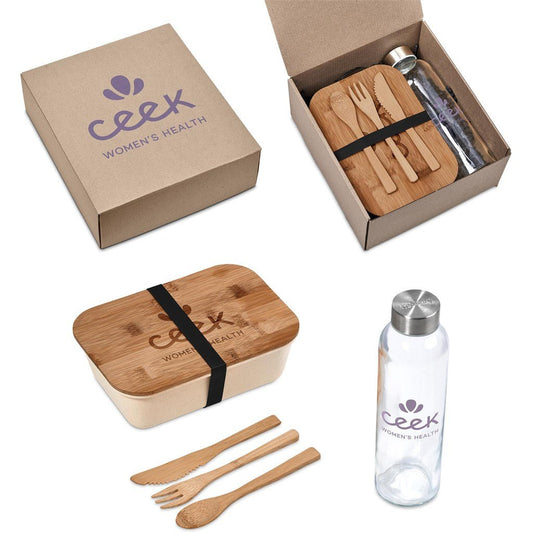 Kooshty Maya Gift Set: Eco - Friendly Lunch and Hydration Set - Brand your company Logo! Get a quote - Promo Lingo