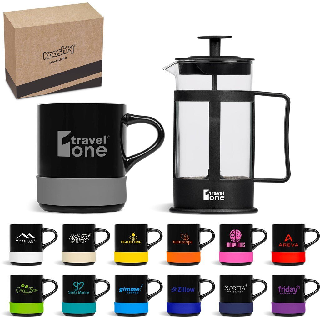 Kooshty Mixalot Black Koffee Set: Stylish Coffee Experience - Brand your company Logo! Get a quote - Promo Lingo