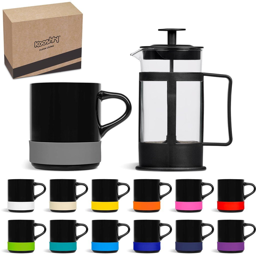 Kooshty Mixalot Black Koffee Set: Stylish Coffee Experience - Brand your company Logo! Get a quote - Promo Lingo
