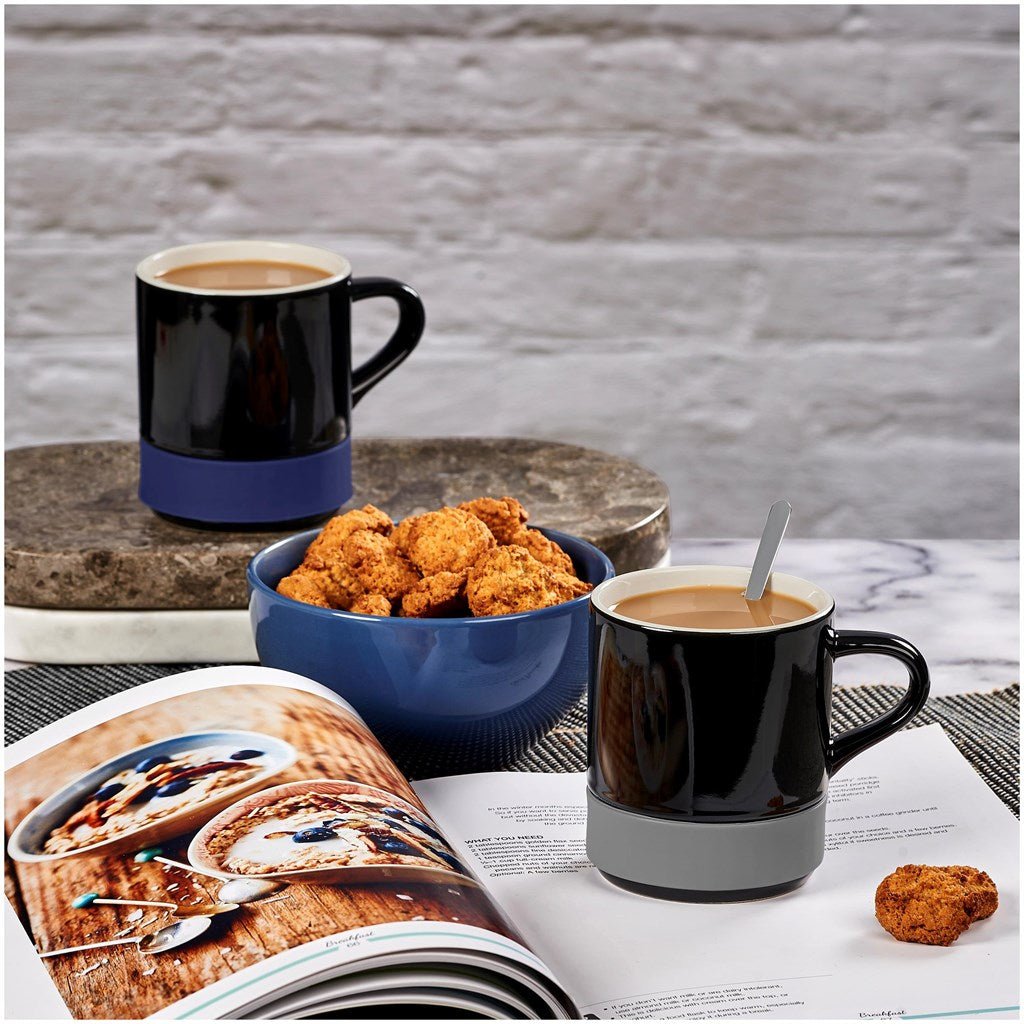 Kooshty Mixalot Black Mug - 320ml with Silicone Band - Brand your company Logo! Get a quote - Promo Lingo