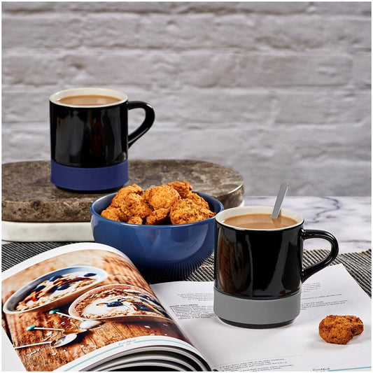 Kooshty Mixalot Black Mug - 320ml with Silicone Band - Brand your company Logo! Get a quote - Promo Lingo