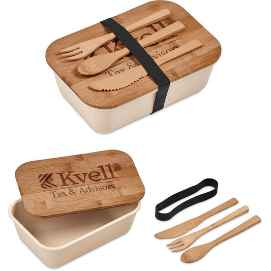 Kooshty Natura Plus Bamboo Fibre Lunch Box Set Eco - Friendly - Brand your company Logo! Get a quote - Promo Lingo