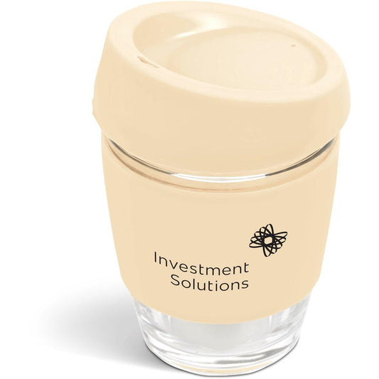 Kooshty Original Glass Kup – 340ML Cream Reusable Tumbler - Brand your company Logo! Get a quote - Promo Lingo