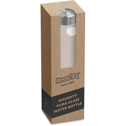 Kooshty Pura Glass Water Bottle - 500ML Eco - Friendly Choice - Brand your company Logo! Get a quote - Promo Lingo