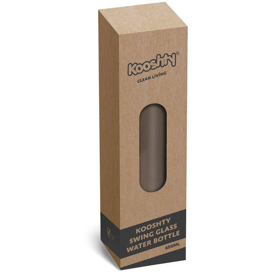 Kooshty Swing Glass Water Bottle - 650ml Eco - Friendly Style - Brand your company Logo! Get a quote - Promo Lingo