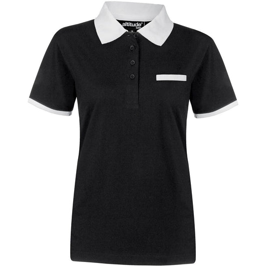 Ladies Caliber Golf Shirt - Black - Brand your company Logo! Get a quote - Promo Lingo