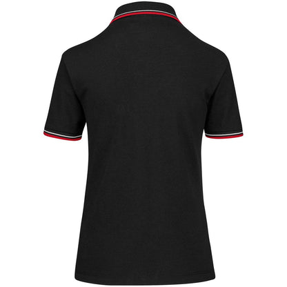 Ladies Cambridge Golf Shirt - Black Red - Brand your company Logo! Get a quote - Promo Lingo