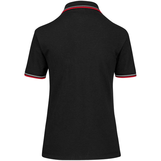 Ladies Cambridge Golf Shirt - Black Red - Brand your company Logo! Get a quote - Promo Lingo
