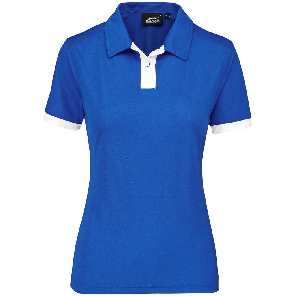 Ladies Contest Golf Shirt - Royal Blue for Ultimate Comfort - Brand your company Logo! Get a quote - Promo Lingo