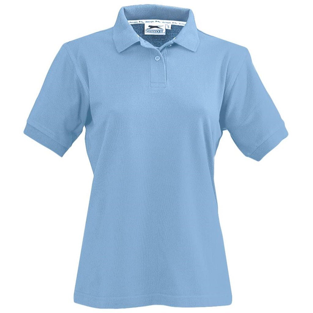 Ladies Crest Golf Shirt - Light Blue - Brand your company Logo! Get a quote - Promo Lingo