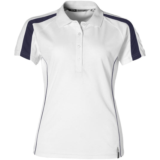 Ladies Horizon Golf Shirt - White for Stylish Comfort - Brand your company Logo! Get a quote - Promo Lingo