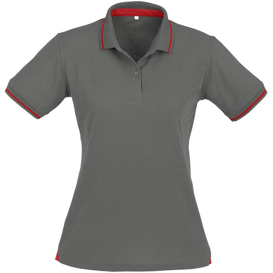 Ladies Jet Golf Shirt - Grey Red - Brand your company Logo! Get a quote - Promo Lingo