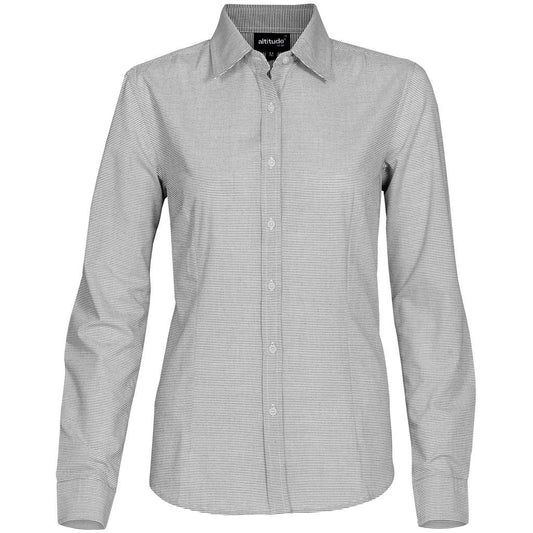 Ladies Long Sleeve Earl Shirt - Grey - Brand your company Logo! Get a quote - Promo Lingo
